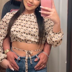 Long sleeve wrap top